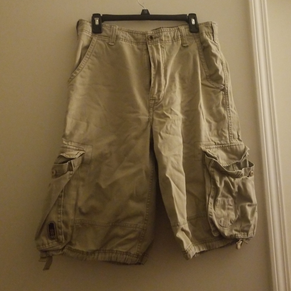 Khaki cargo shorts